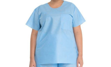 O&M Halyard Inc | Scrub Shirt Blue 1 Pocket Short Sleeve Unisex | 69704