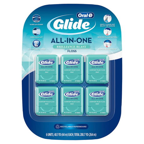 Procter & Gamble | Oral-B Glide Dental Floss All-in-One Brilliance Blast, 6 pk. | 296066