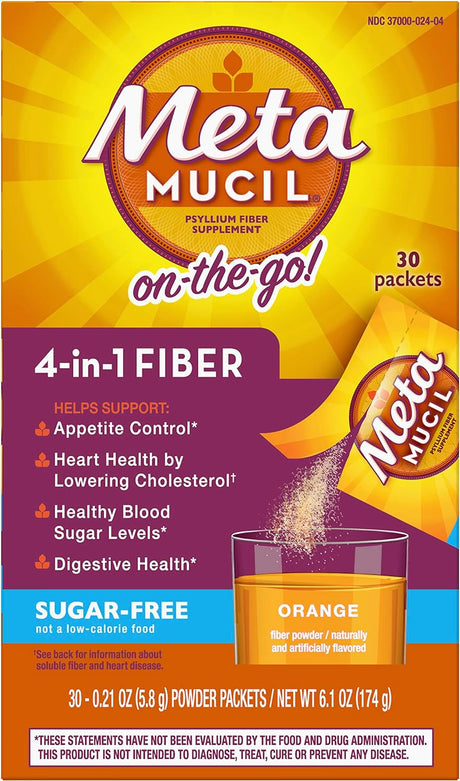 Procter & Gamble | Metamucil Powder Packets, Sugar Free, Orange, Smooth, 30/bx, 12bx/cs | 3077205751