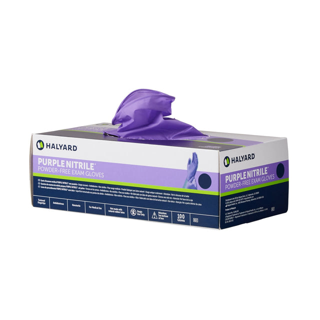 O&M Halyard Inc | Halyard Exam Glove Purple Nitrile NonSterile Nitrile Standard Cuff Length Textured Fingertips Purple Chemo Tested | 55080-BX/100
