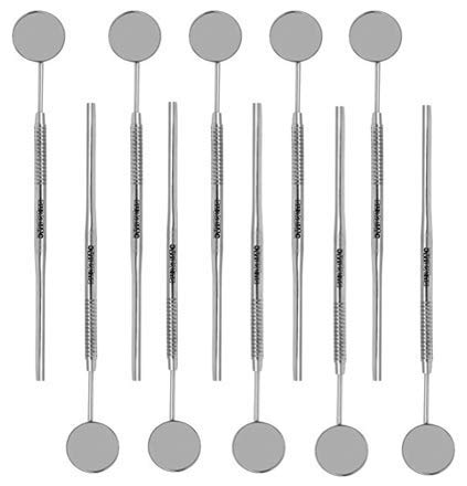 Dental Mirror #5 with Handle 6.5", Dentist Tool for Teeth Cleaning Inspection by SurgiMac
