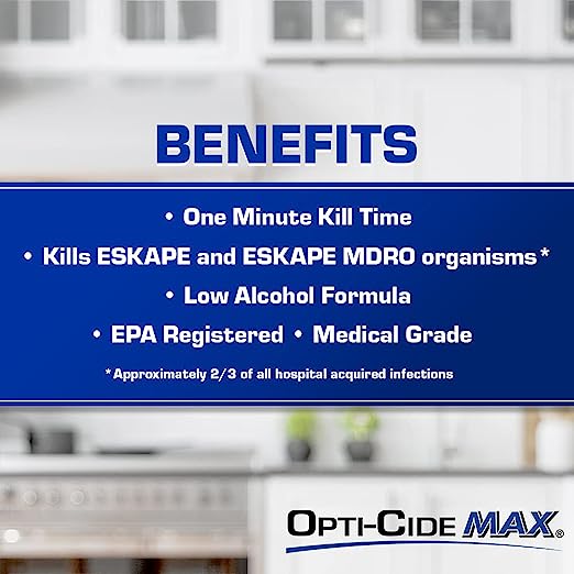 Micro Scientific Industries | Opti-Cide Max Surface Disinfectant Cleaner Premoistened Wipe | M60034