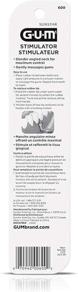Sunstar | Sunstar GUM Stimulator, Handle & Tip 12/Pk. Firm Rubber Stimulator for gingival | 600PYC