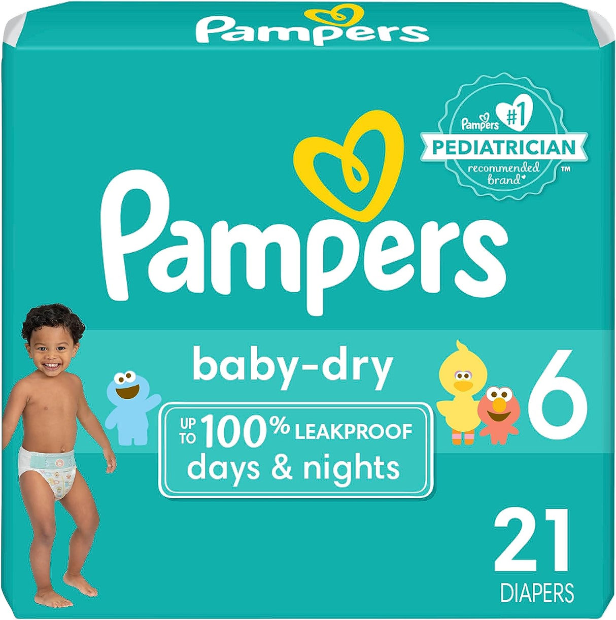 Procter & Gamble | Pampers Baby Dry Diapers, Size 6, 21/pk, 4pk/cs | 3700097078