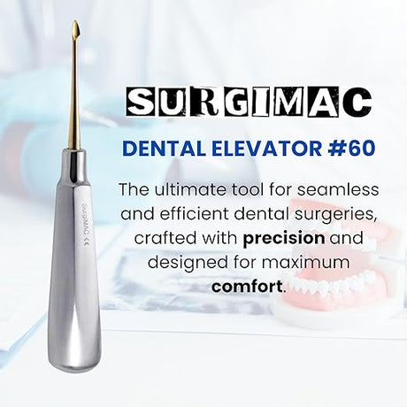 SurgiMac | SurgiMac Spade Elevator - Gold Tips, Stainless Steel, Air Series, 1/Pk | 12-1901