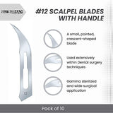 SurgiMac | Surgical Scalpel Blade, Plastic Handle, ProCut, Sterile, Stainless Steel, Box of 10 | 10-4110-P