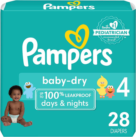 Procter & Gamble | Pampers Baby Dry Diapers, Size 4, 28/pk, 4pk/cs | 3700099828