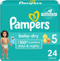 Procter & Gamble | Pampers Baby Dry Diapers, Size 5, 24/pk, 4pk/cs | 3700086212