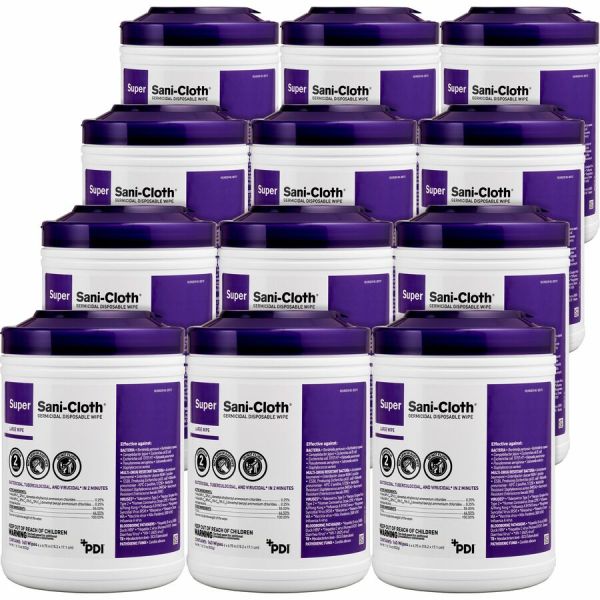 PDI | PDI Super Sani Cloth Large Disinfectant Wipes: Powerful Sani Cloth Wipes Kill 99.9% of Germs Q55172 | Q55172