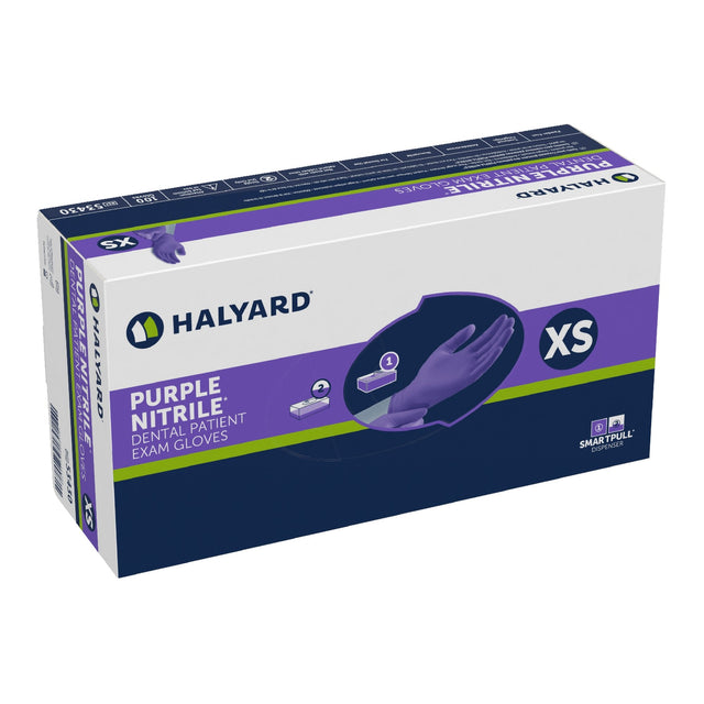 O&M Halyard Inc | Exam Glove Purple Nitrile® Dental NonSterile Nitrile Standard Cuff Length Textured Fingertips Purple Not Rated | 53430
