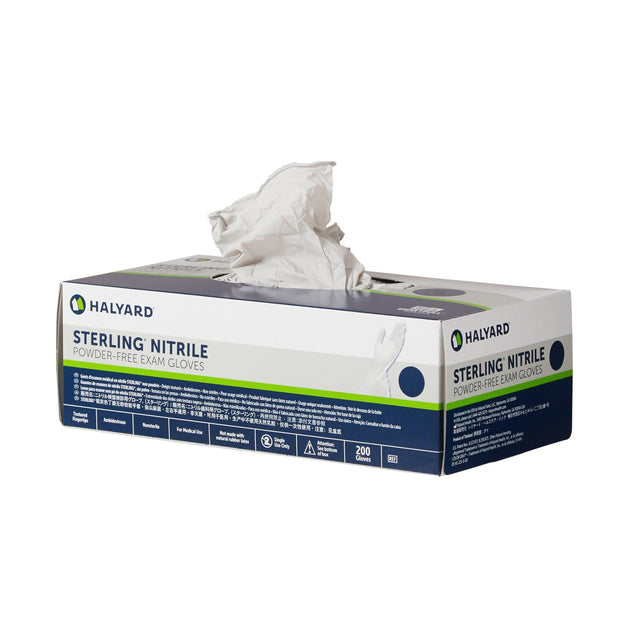 O&M Halyard Inc | Exam Glove STERLING NonSterile Nitrile Standard Cuff Length Textured Fingertips Gray Chemo Tested | 50705-200