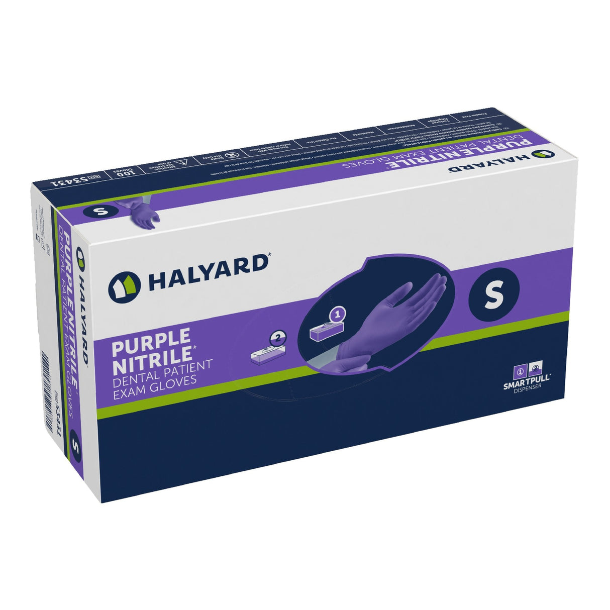 O&M Halyard Inc | Exam Glove Purple Nitrile® Dental NonSterile Nitrile Standard Cuff Length Textured Fingertips Purple Not Rated | 53431