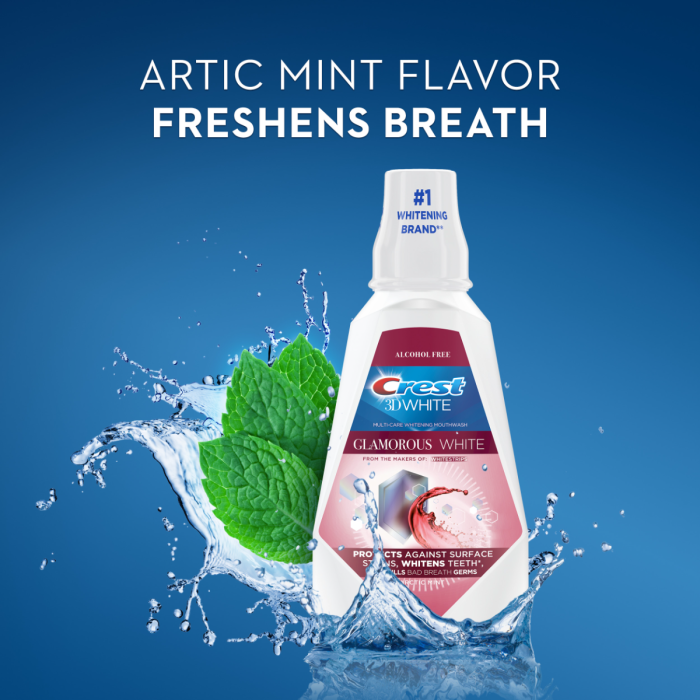 Procter & Gamble | Crest 3D White Glamorous White Mouthwash, 946mL (32 fl. oz.), Fresh Mint flavor | 80346815-1