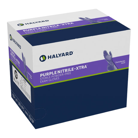 O&M Halyard Inc | Exam Glove Purple Nitrile-Xtra Sterile Pair Nitrile Extended Cuff Length Textured Fingertips Purple Chemo Tested | 14259-CS/200