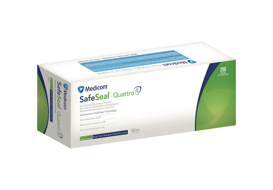 Medicom | Quattro Sterilization Pouch, 200/Bx, 5 Bx/Cs | 88005-4