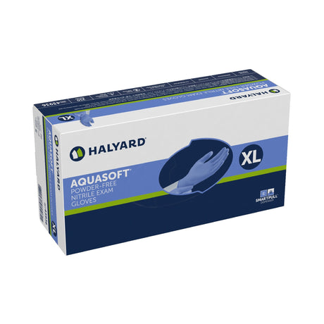 O&M Halyard Inc | Aquasoft Nitrile Exam Glove NonSterile Cuff Length Textured Fingertips Blue Chemo Tested | 43936-CS/2500