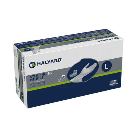 O&M Halyard Inc | Exam Glove STERLING SG® NonSterile Nitrile Standard Cuff Length Textured Fingertips Silver Chemo Tested | 41660