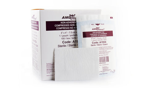Medicom | Non-Adherent Pads, 4" X 3", Sterile, 100/Bx, 12 Bx/Cs | A1934