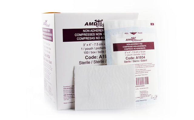 Medicom | Non-Adherent Pads, 4" X 3", Sterile, 100/Bx, 12 Bx/Cs | A1934