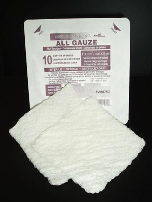 Medicom | Fluff Sponge, 6" x 6¾", Sterile, 5/Hard Tray, 120 Tray/Cs | A66755