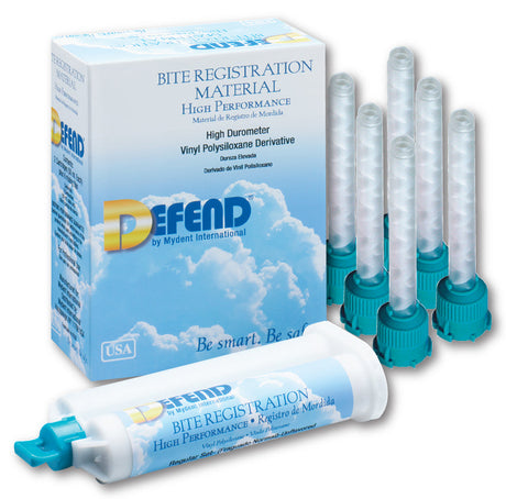 Mydent | Bite Registration, Super Fast Set, Unflavored. 2x50 Ml cartridges + 6 teal mixing tips/pk | BR-9003