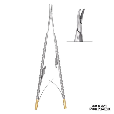 SurgiMac | SurgiMac Castroviejo Needle Holder, Curved, 18cm, Stainless Steel, Air Series, 1/Pk | 16-2511-A