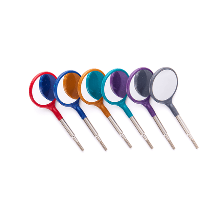 Zirc Dental Products | Crystal HD Mouth Mirror Head - Size #4 Jewel Assorted, Plastic 12/Pk | 50Z371-JWL