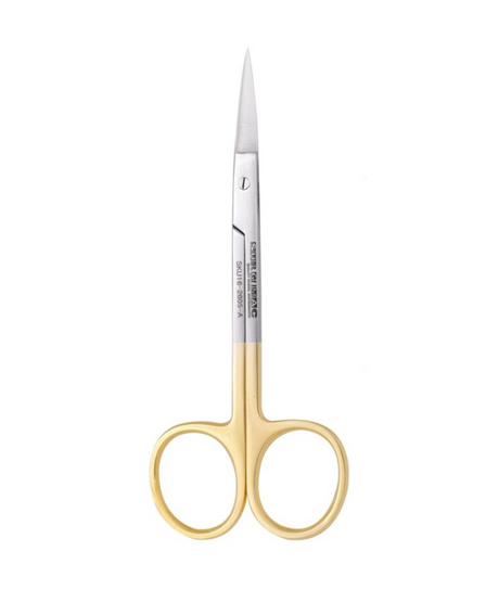 SurgiMac | SurgiMac Iris Scissors Straight with Tungsten Carbide Tips, Gold Handles, Stainless Steel, Air Series, 1/Pk | MS-001