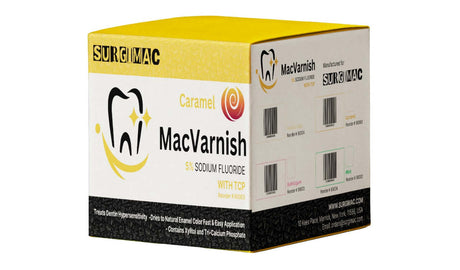 MacVarnish 5% Sodium Fluoride Varnish with TCP - Caramel . 50 x 0.4ml unit 90003-Bx