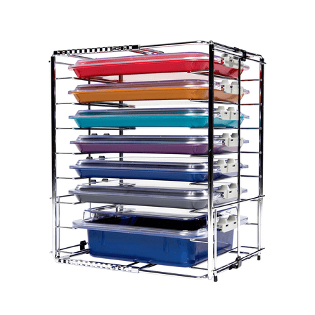 Zirc Dental Products | Multi-Mod 8-Place Rack, Can hold 8 trays or 4 tubs with covers, Adjustable | 21Z410