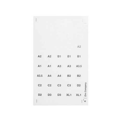 Zirc Dental Products | Shade Label Sheets | 20Z477