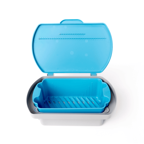 Zirc Dental Products | Steri-Soaker Grey 13-7/8" x 9-5/8" x 5-1/8" Plastic Germicide Instrument Tub | 50Z805