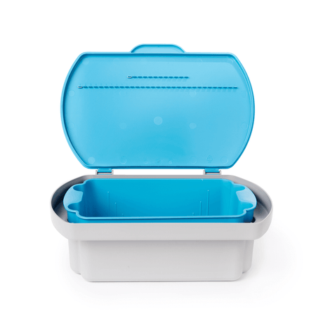 Zirc Dental Products | Steri-Soaker Grey 13-7/8" x 9-5/8" x 5-1/8" Plastic Germicide Instrument Tub | 50Z805