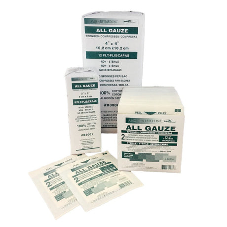 Medicom | Gauze Sponge, 4" x 4", 8-Ply, Sterile, 2S, 50/Bx, 12 Bx/Cs | B4800