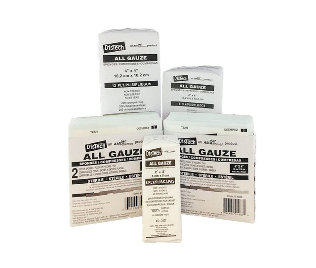 Medicom | Gauze Sponge, 4" x 4", 12-Ply, Sterile, 1S, 100/Bx, 12 Bx/Cs | D-4412