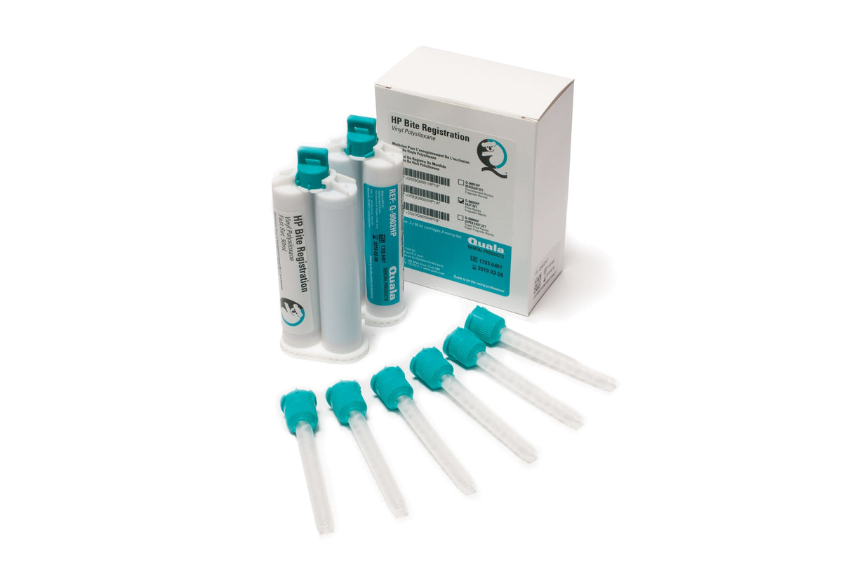 Vanilla Crème HP Bite Registration Kit, Super Fast Set, 2 Cartridges & 6 Tips/kit, 10 kt/cs (36 cs/plt) Q-9004HP