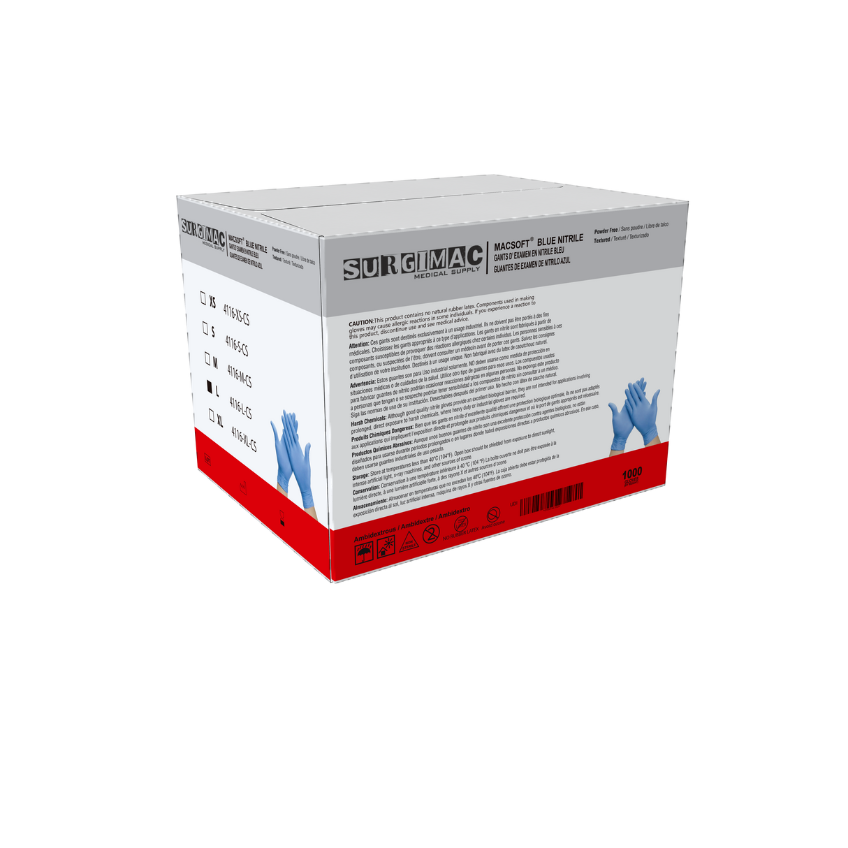 Nitrile Exam Gloves MacSoft by SurgiMac | Blue | Chemo Tested | 100 Count
