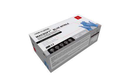 Nitrile Exam Gloves MacSoft by SurgiMac | Blue | Chemo Tested | 300 Count