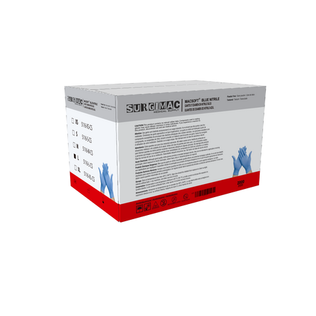 Nitrile Exam Gloves MacSoft by SurgiMac | Blue | Chemo Tested | 200 Count