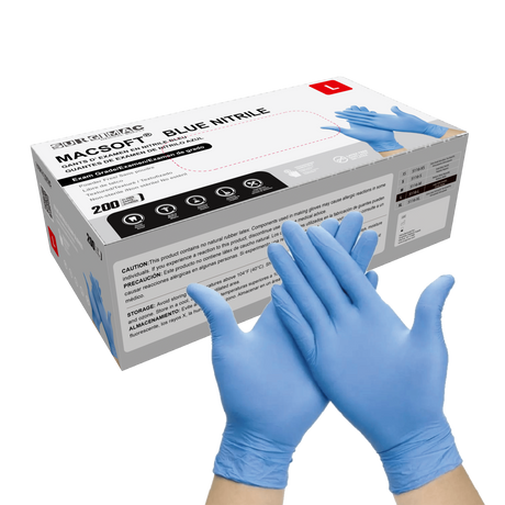 Nitrile Exam Gloves MacSoft by SurgiMac | Blue | Chemo Tested | 200 Count