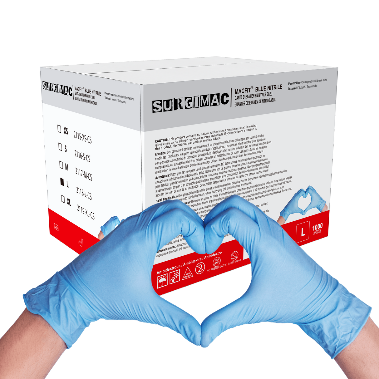 Nitrile Exam Gloves MacFit by SurgiMac | Blue | 100 Count