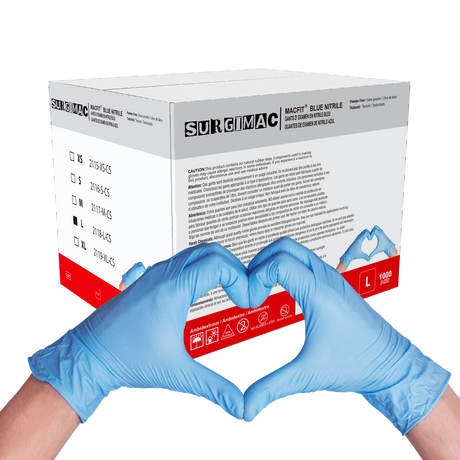 Nitrile Exam Gloves MacFit by SurgiMac | Blue | 100 Count