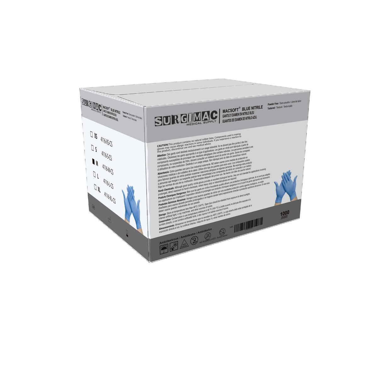 Nitrile Exam Gloves MacSoft by SurgiMac | Blue | Chemo Tested | 100 Count