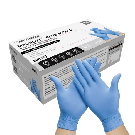 Nitrile Exam Gloves MacSoft by SurgiMac | Blue | Chemo Tested | 200 Count