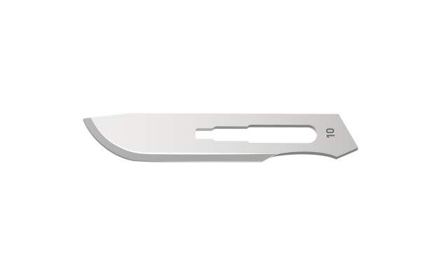 SurgiMac | #10 Sterile Carbon Steel Surgical Scalpel Blade | MacCut by SurgiMac | Box of 100 | MC-10-5210