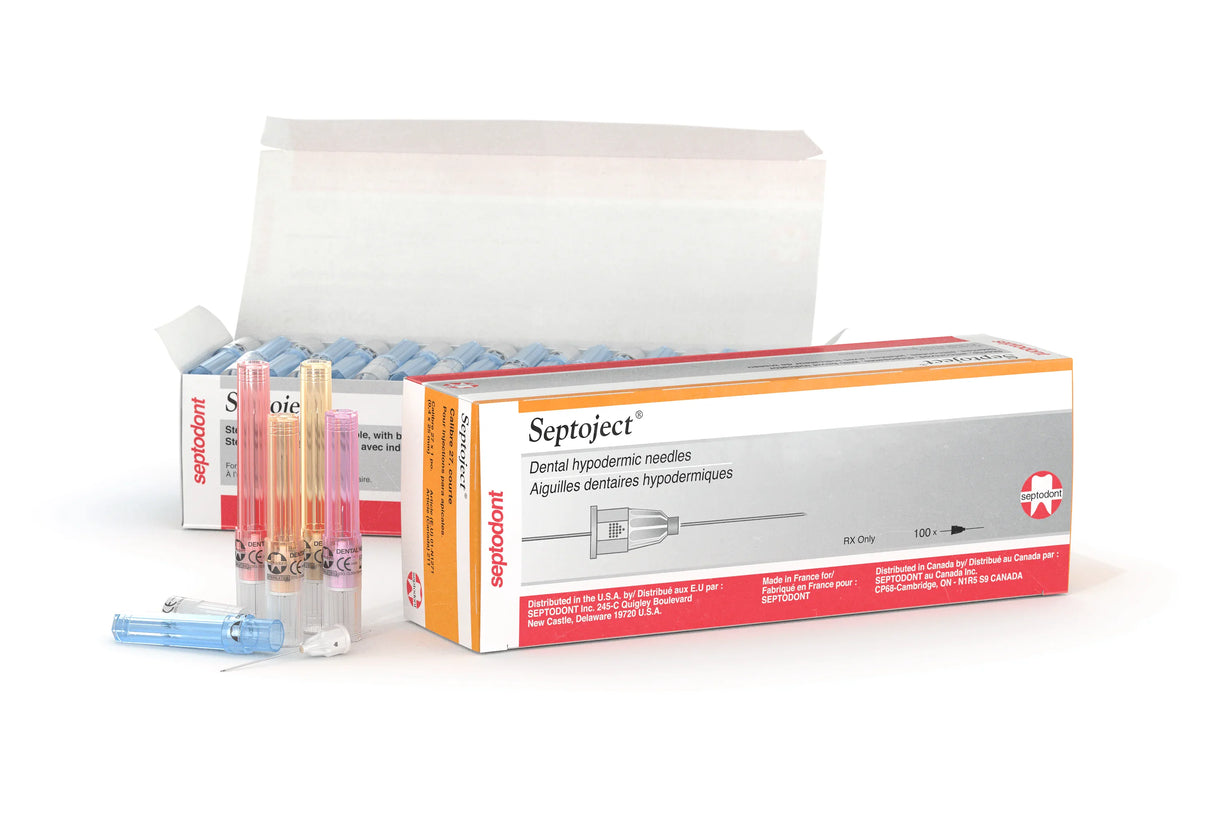 Septodont | Septodont Septoject 25 Long Red Needles, Disposable Sterile for use on Standard 1.8 ml | 01N1252