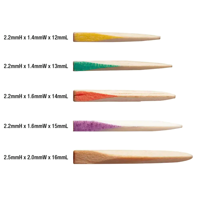SeptoWedges Assorted Anatomical Wooden Wedges Refill, 100/Pk 01C4020