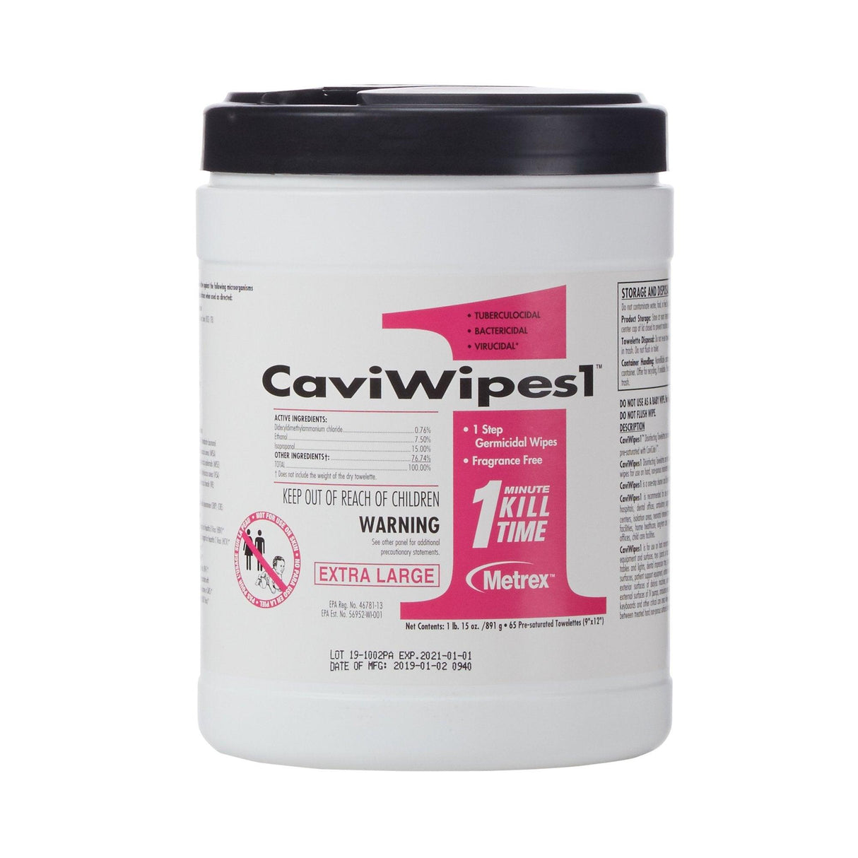Metrex | Metrex CaviWipes1 X-Large Surface Disinfectant Premoistened Alcohol Based Wipes | 13-5150