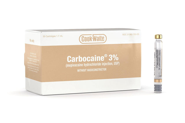 Septodont | Septodont Carbocaine Mepivacaine HCl 0.03 Injection Dental Cartridge 1.7 mL | 99171-1