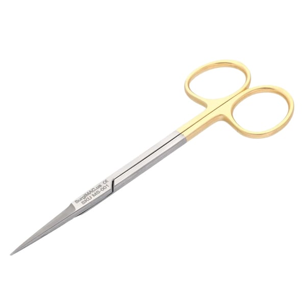 SurgiMac | SurgiMac Iris Scissors Straight with Tungsten Carbide Tips, Gold Handles, Stainless Steel, Air Series, 1/Pk | MS-001